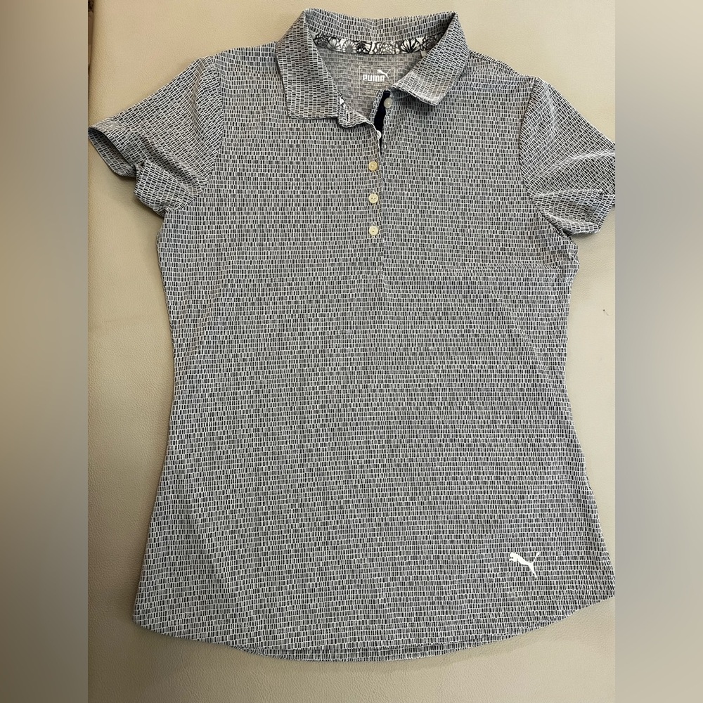 Puma Women's Black and White Button Down Shirt